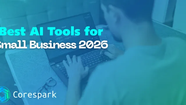 A comparison board showing AI tools for writing, marketing, automation, and cybersecurity for small businesses.
