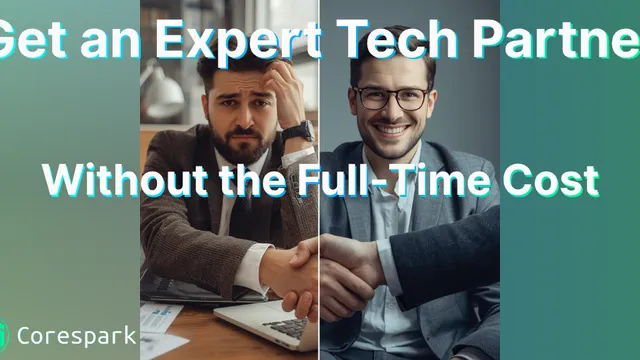 A frustrated business owner at a desk, contrasted with a handshake symbolizing a local technology partnership in the Yadkin Valley or Twin Counties of Virginia.