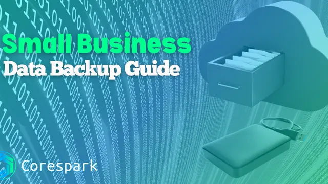 A small business backup setup with cloud storage, an external drive, and a recovery checklist.