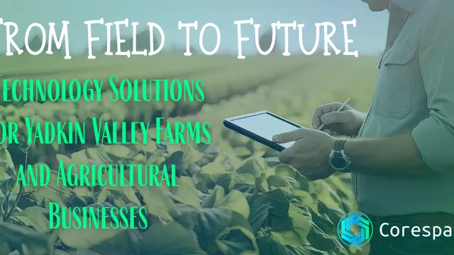 A farmer reviewing crop data on a tablet in a field in the Yadkin Valley, representing affordable farming technology solutions for North Carolina agricultural businesses.