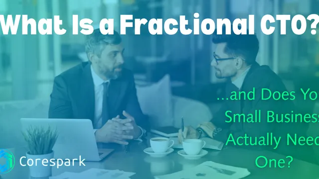 A business owner and technology consultant reviewing a strategy roadmap together, representing fractional CTO services for small businesses in North Carolina.