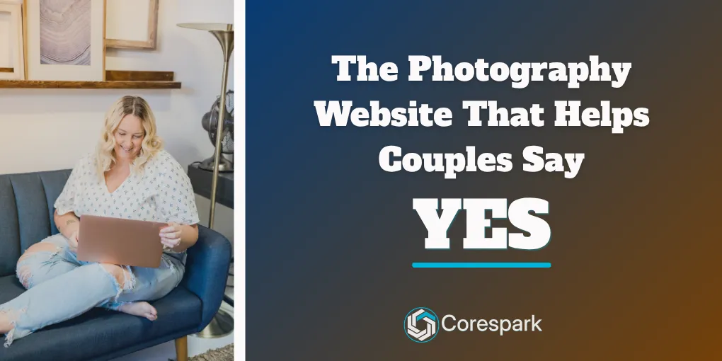 A wedding photographer reviewing organized portfolio galleries and an inquiry form on a laptop.
